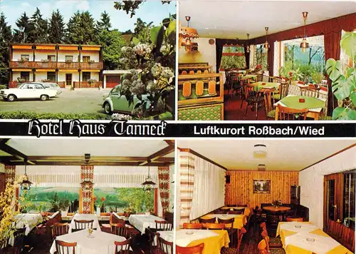 AK, Roßbach Wied, Hotel Haus Tanneck, vier Abb., 1975