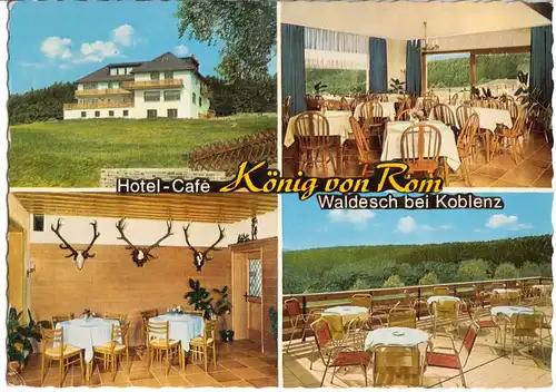 AK, Waldesch bei Koblenz, Hotel - Cafe "König von Rom", vier Abb., 1974