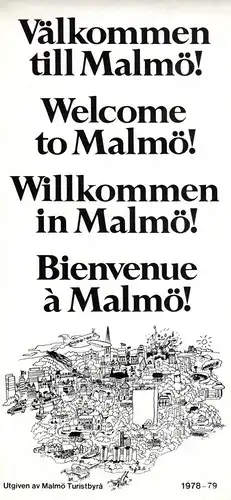 Innenstadtplan, Malmö und Übersichtskarten der Region, 1978
