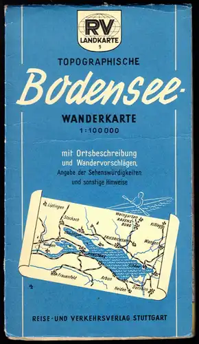 Topographische Wanderkarte, Bodensee, um 1960