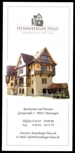 tour. Prospekt, Meiningen, Restaurant & Pension "Henneberger Haus", um 2010