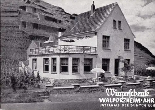 Prospekt, Walporzheim Ahr, Winzerschenke, um 1983