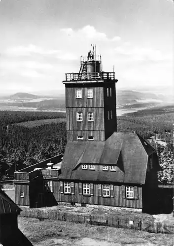 AK, Kurort Oberwiesenthal, Wetterwarte auf dem Fichtelberg, 1962