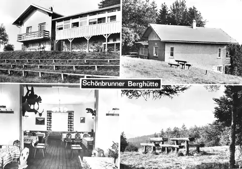 AK, Schönbrunn Thür. Wald, Schönbrunner Berghütte, vier Abb., 1982