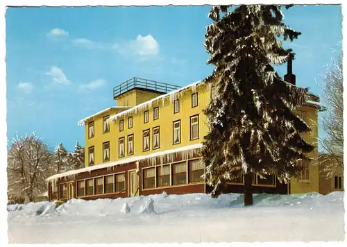 AK, Wieda Südharz, Berghotel Stöberhai, Winteransicht, um 1968