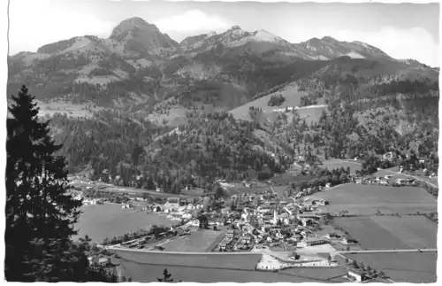 AK, Bayrischzell, Gesamtansicht mit Wendelstein, um 1960