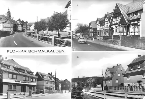 AK, Floh Kr. Schmalkalden, vier Straßenpartien, 1984