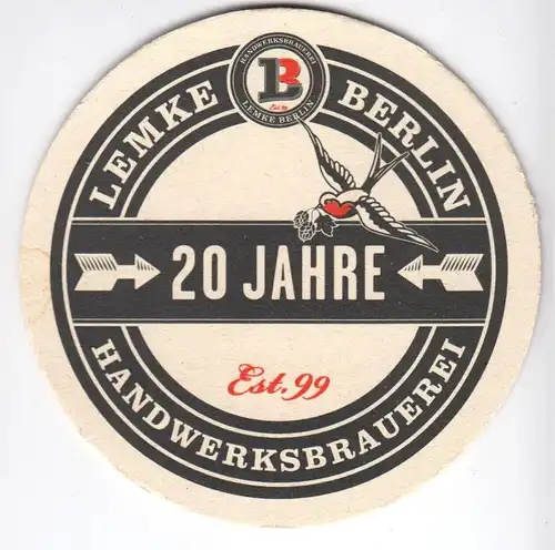 Bierdeckel, Handwerksbrauerei Lemke Berlin, 2019