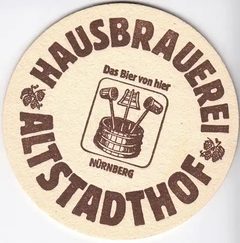 Bierdeckel, Hausbrauerei Altstadthof Nürnberg, um 1995