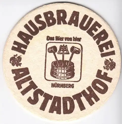 Bierdeckel, Hausbrauerei Altstadthof Nürnberg, um 1995