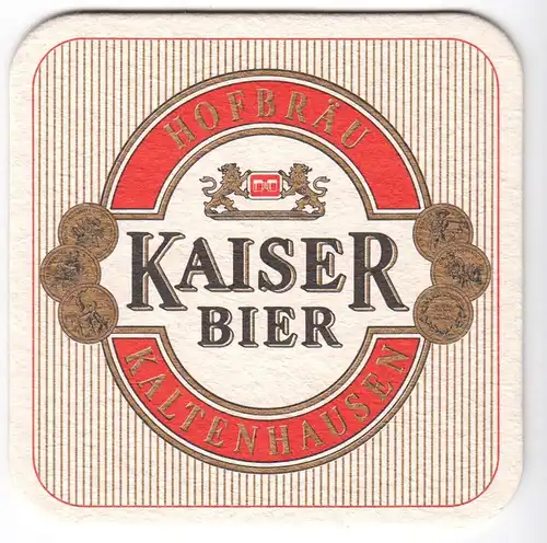 Bierdeckel, Hofbräu Kaiserbier, Kaltenhausen, um 1995