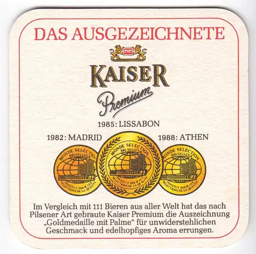 Bierdeckel, Hofbräu Kaiserbier, Kaltenhausen, um 1995