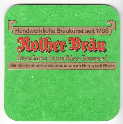 Bierdeckel, Rother Bräu, Röhn, 200 Jahre, 1788 - 1988