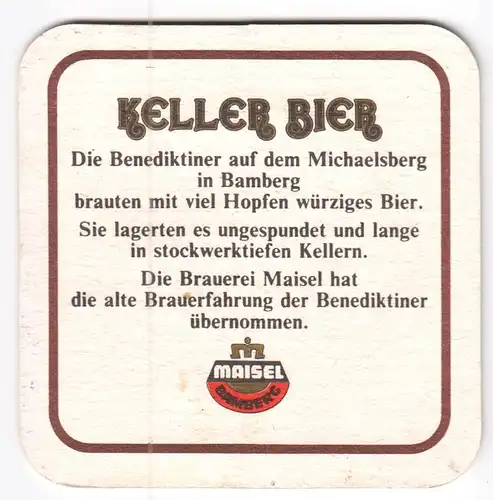 Bierdeckel, Privatbrauerei Maisel, Bamberg, Keller-Bier, um 1995