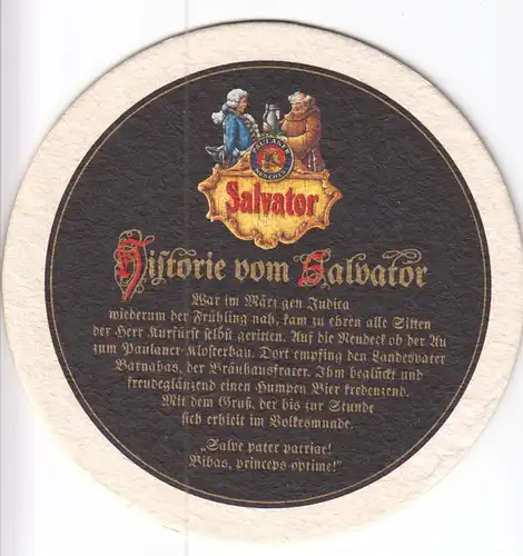 Bierdeckel, Paulaner Brauerei München, Salvator, um 2000