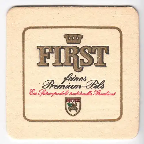 Bierdeckel, Dortmunder Ritter, Dortmund, First Premium-Pils, um 1995