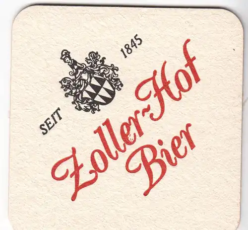Bierdeckel, Zoller Hof Bier, Sigmaringen, Überlingen-Bonndorf, Höhengasthaus ...