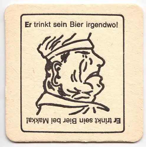 Bierdeckel, Makka, humoristisches Kippbild, um 1990