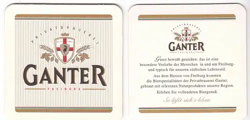 Bierdeckel, Privatbrauerei Ganter, Freiburg, um 2000