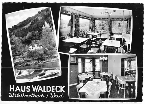 AK, Waldbreitbach Wied, Haus Waldeck, drei Abb., 1963