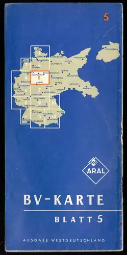 Verkehrskarte, Aral, Ausgabe Deutschland, Blatt 5 von 13, um 1958