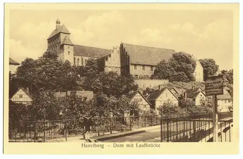AK, Havelberg, Dom mit Laufbrücke, um 1925