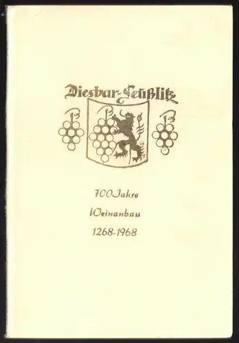 Leporello-Mappe mit sechs Echtfotos, Diesbar-Seußlitz, 100 Jahre Weinbau, 1968