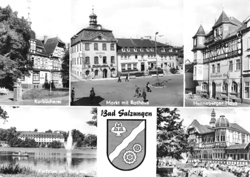 AK, Bad Salzungen, fünf Abb. und Wappen, 1977