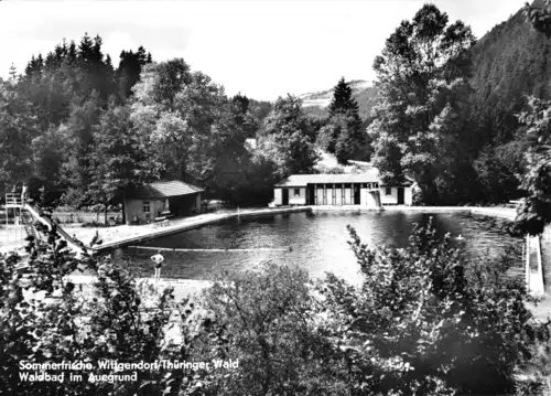 AK, Wittgendorf Kr. Rudolstadt, Waldbad im Auegrund, 1977