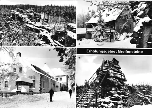 AK, Ehrenfriedersdorf Erzgeb., Erholungsgebiet Greiffensteine, vier Abb., 1982