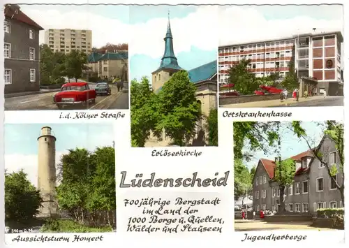 AK, Lüdenscheid, fünf Abb., gestaltet, um 1969