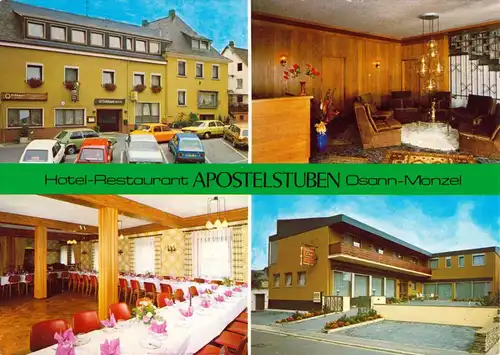 AK, Osann-Monzel, Hotel - Restaurant "Apostelstuben", vier Abb., um 1978