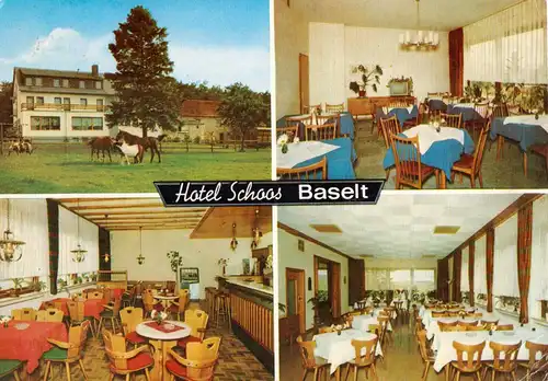 AK, Baselt / Prüm, Hotel Schoos, vier Abb., 1974