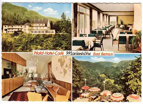 AK, Bad Bertrich, Wald-Hotel-Café Marienhöhe, vier Abb., 1965