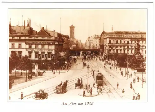 AK, Berlin Mitte, Am Alexanderplatz, um 1906, Reprint um 2010