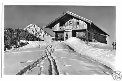 AK, Skihütte Auer-Alm mit Fockenstein, ca. 1956