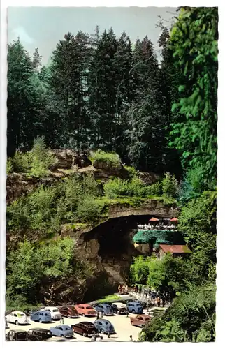 AK, Pottenstein Fränk. Schweiz, Teufelshöhle, Eingang, um 1970