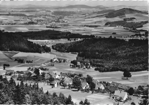 AK, Waltersdorf Kr. Zittau, Blick in das Tal vom OT Oberdorf, 1958