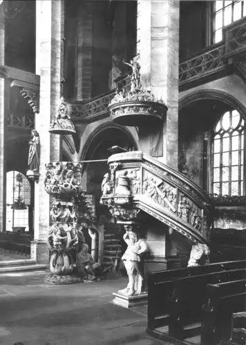 AK, Freiberg Sa., Dom, Tulpenkanzel und Bergmannskanzel, 1959