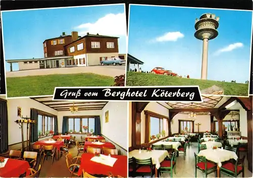 AK, Lügde - Köterberg, Gruß vom Berghotel Köterberg, vier Abb., um 1980