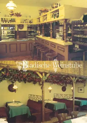 AK, Potsdam, Gaststätte "Badische Weinstube", Gutenbergstr. 90, zwei Abb., 1991