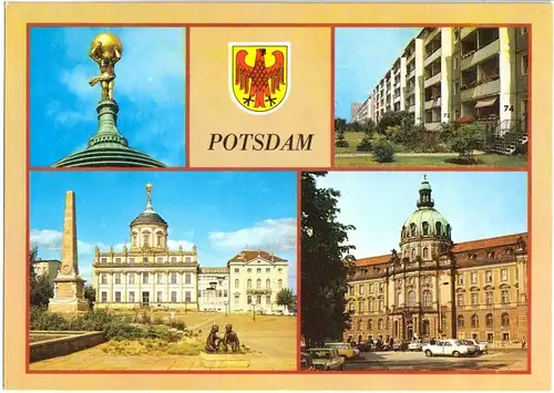 AK, Potsdam, vier Abb. und Wappen, 1989