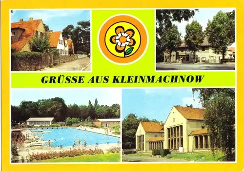AK, Kleinmachnow Kr. Potsdam, vier Abb., gestaltet, u.a. Kino, 1984