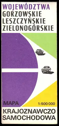 Verkehrskarte, Wojewodschaften Gorzow, Leszno u. Zielona Gora, 1976