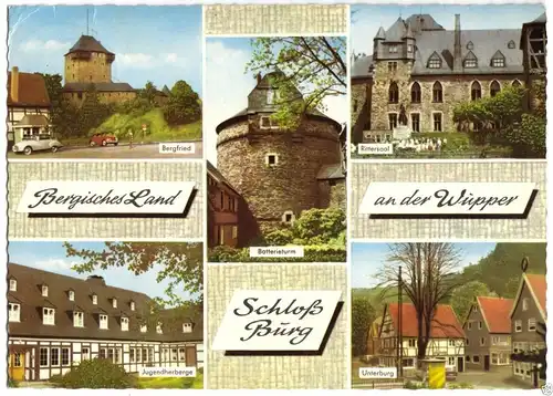 AK, Solingen, OT Burg an der Wupper, Schloß Burg, fünf Abb., 1967