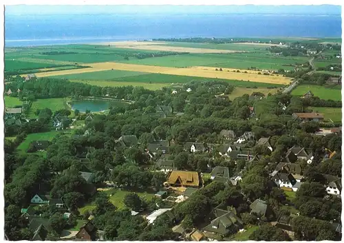 AK, Nieblum auf Föhr, Luftbildteilansicht, um 1980