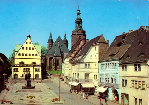 AK, Lutherstadt Eisleben, Markt mit Lutherdenkmal, 1980