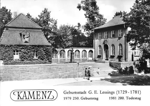 AK, Kamenz, Lessinghaus mit Jubiläumsdaten, 1979