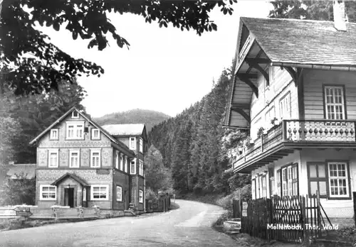 AK, Mellenbach Thür. Wald, Straßenpartie, 1973