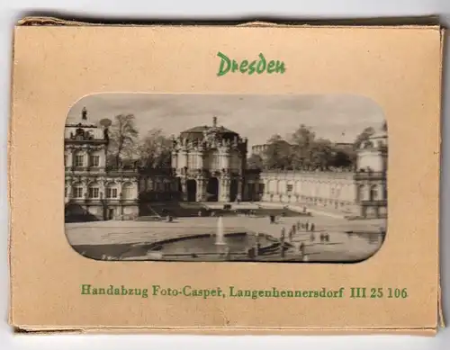 Mäppchen mit 10 kleinen Fotos, Dresden, um 1962, Format: 9,2 x 6,2 cm